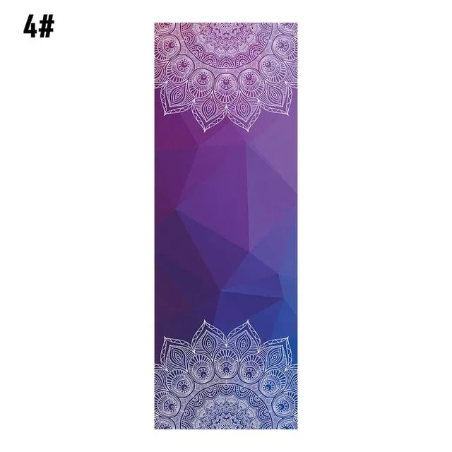 183*65cm Mandola Print Yoga Blanket Towel Diamond Texture Non-slip Portable Travel Yoga Mat Towel Cover Pilates Fitness