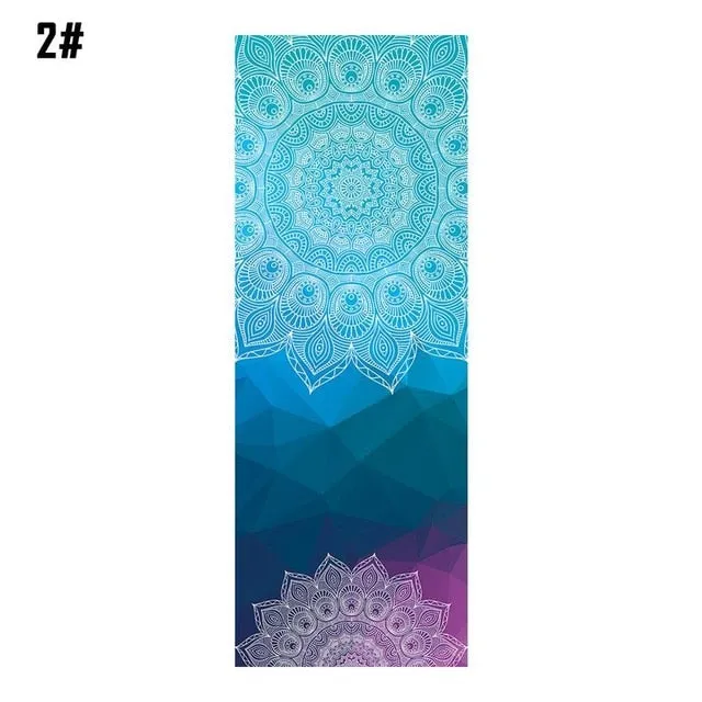 183*65cm Mandola Print Yoga Blanket Towel Diamond Texture Non-slip Portable Travel Yoga Mat Towel Cover Pilates Fitness