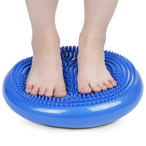1pcs Durable Inflatable Yoga disk Wobble Stability Balance Disc Massage Cushion Mat F
