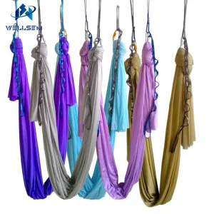 20 colors choice 5m/sets  Aerial Flying Anti-gravity Yoga Hammock Swing  Yoga body building workout fitness equipment freedrop