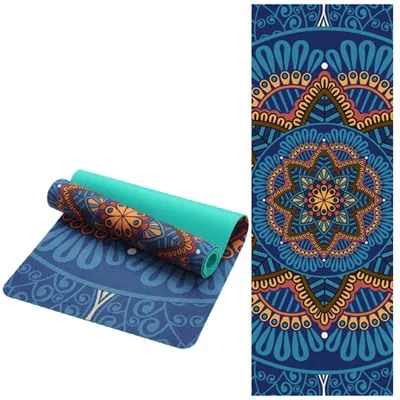 5 MM Lotus Pattern Suede TPE Yoga Mat Pad Non-slip Slimming Exercise Fitness Gymnastics Mat Body Building Esterilla Pilates