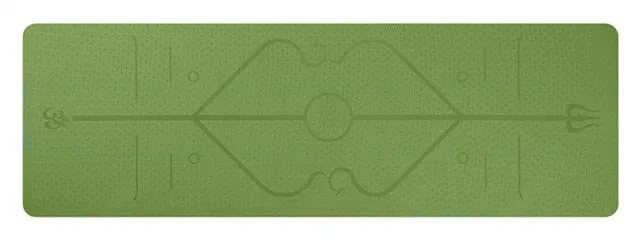 6MM TPE Yoga Mat with Position Line Non Slip Carpet Mat 183cmX61cm High Density For Beginner Environmental Fitness Gymnastic Mat