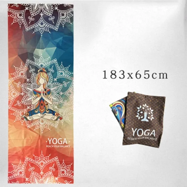 72 Inches Non Slip Collapsible Yoga Mat Towel Workout Sports Beach Bedspread Fitness Tapis Tie Dye Blanket Pilates Exercise Mats
