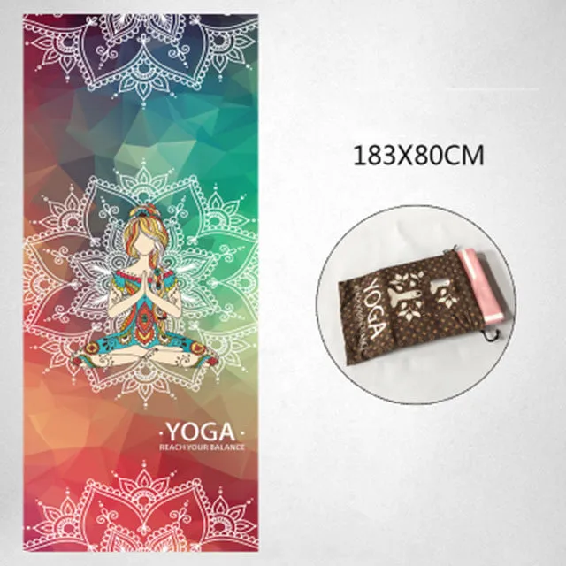 72 Inches Non Slip Collapsible Yoga Mat Towel Workout Sports Beach Bedspread Fitness Tapis Tie Dye Blanket Pilates Exercise Mats