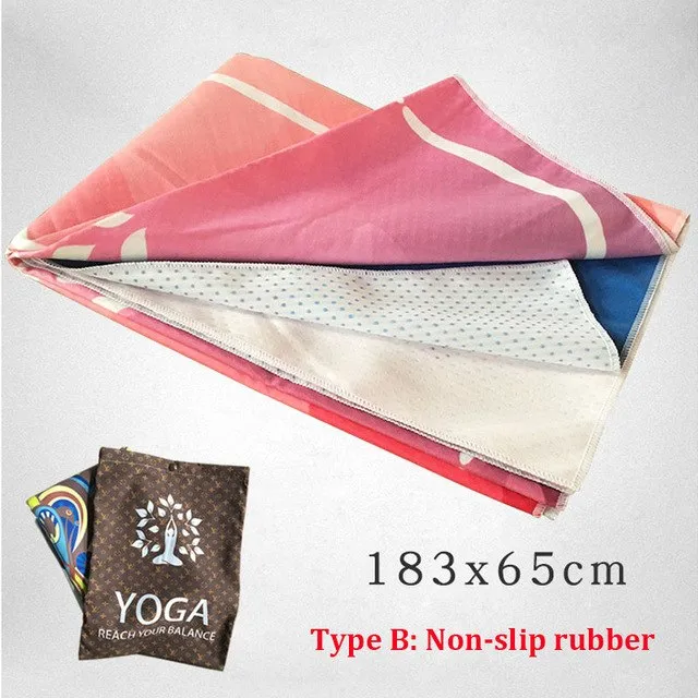 72 Inches Non Slip Collapsible Yoga Mat Towel Workout Sports Beach Bedspread Fitness Tapis Tie Dye Blanket Pilates Exercise Mats