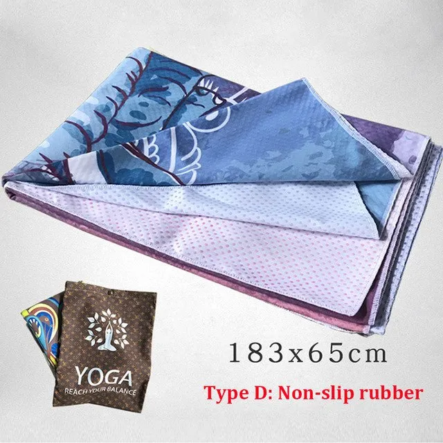 72 Inches Non Slip Collapsible Yoga Mat Towel Workout Sports Beach Bedspread Fitness Tapis Tie Dye Blanket Pilates Exercise Mats