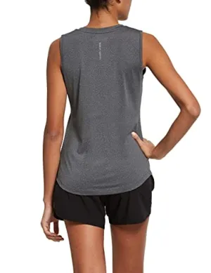 BALEAF Women's Workout Tank Tops Sleeveless Running Atnletic Shirts Activewear Gym Tops Gray Size