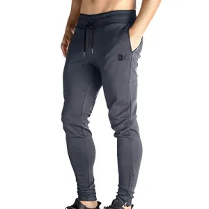 BROKIG Mens Zip Joggers Pants - Casual Gym Workout Track Pants Comfortable Slim Fit Tapered Sweatpants with Pockets (Shadow Grey)