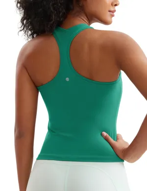CRZ YOGA Butterluxe Racerback Workout Tank Tops for Women Sleeveless Camisole Gym Athletic Yoga Shirts Cascadia Green