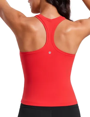 CRZ YOGA Butterluxe Racerback Workout Tank Tops for Women Sleeveless Camisole Gym Athletic Yoga Shirts Deep Red