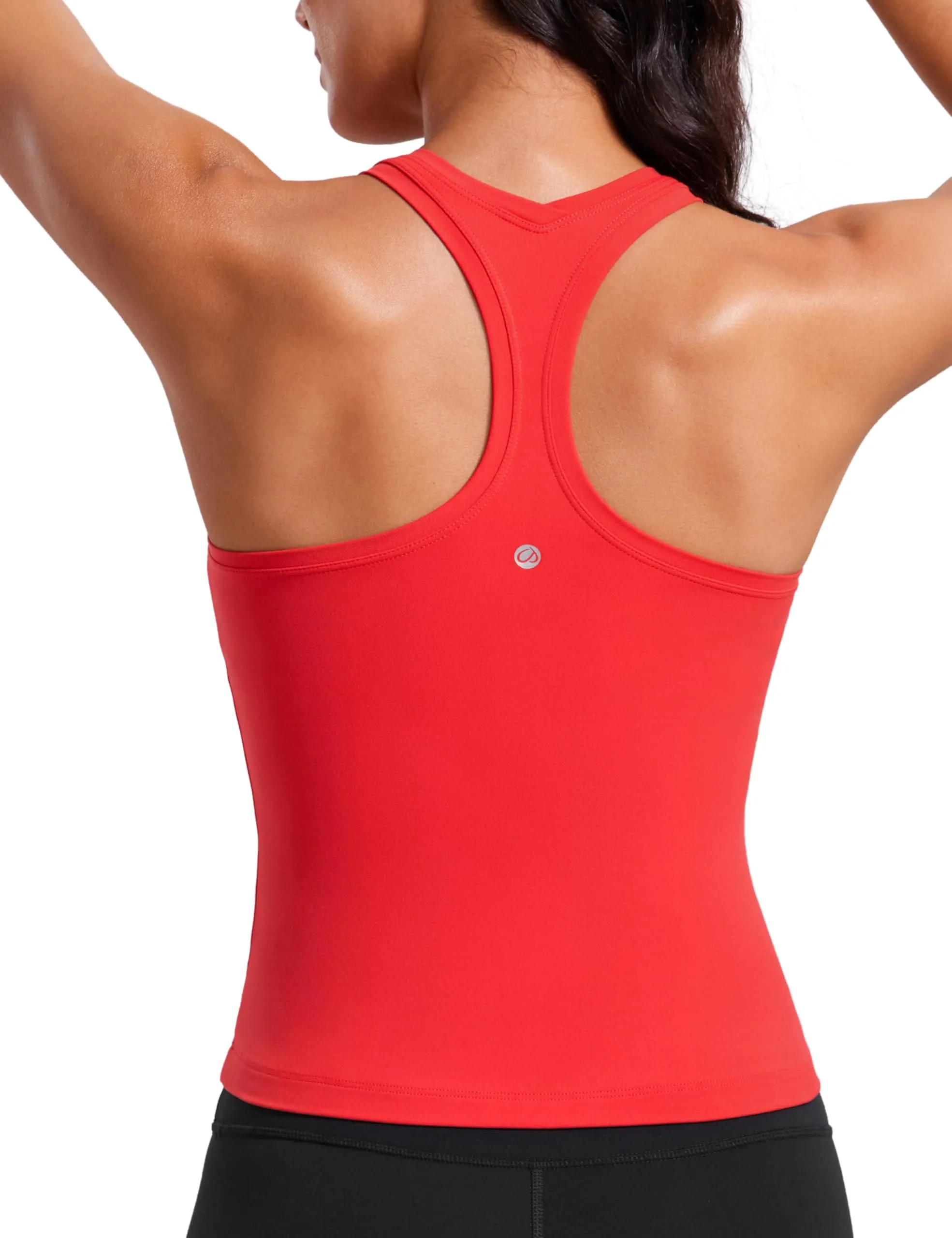 CRZ YOGA Butterluxe Racerback Workout Tank Tops for Women Sleeveless Camisole Gym Athletic Yoga Shirts Deep Red