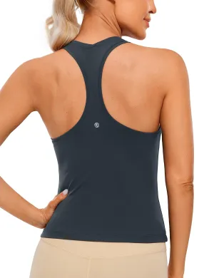 CRZ YOGA Butterluxe Racerback Workout Tank Tops for Women Sleeveless Camisole Gym Athletic Yoga Shirts True Navy
