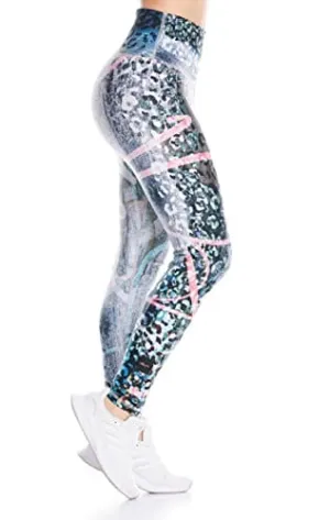 Drakon Leggings Women??s Activewear Workout Pants Printed Compression Pants Yoga Tights White-red