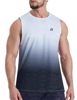 EZRUN Men's Tank Tops Quick Dry Workout Muscle Sleeveless Shirts Summer Gym Athletic Shirt for Swim Beach Running