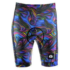 Funky Cycling Shorts - Peacock Marble