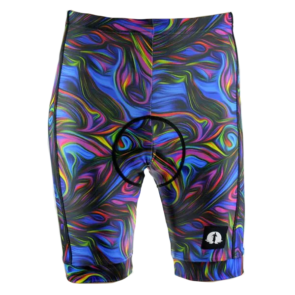 Funky Cycling Shorts - Peacock Marble