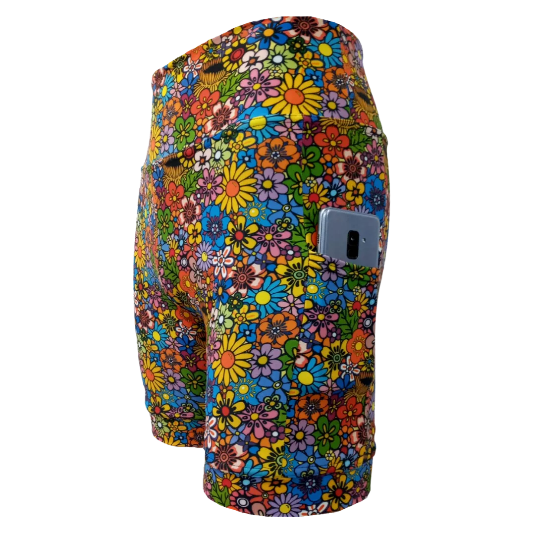 High Waist Funky Pants - Funky Flowers