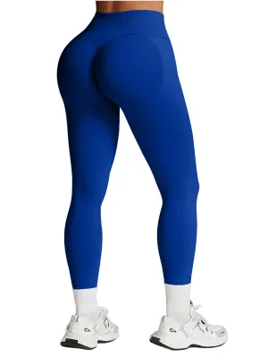 Impact Leggings for Women Seamless Workout Yoga Pants Hidden Scrunch Butt Tummy Control Gym Leggings Mid Low Waist 25" Deep Sea