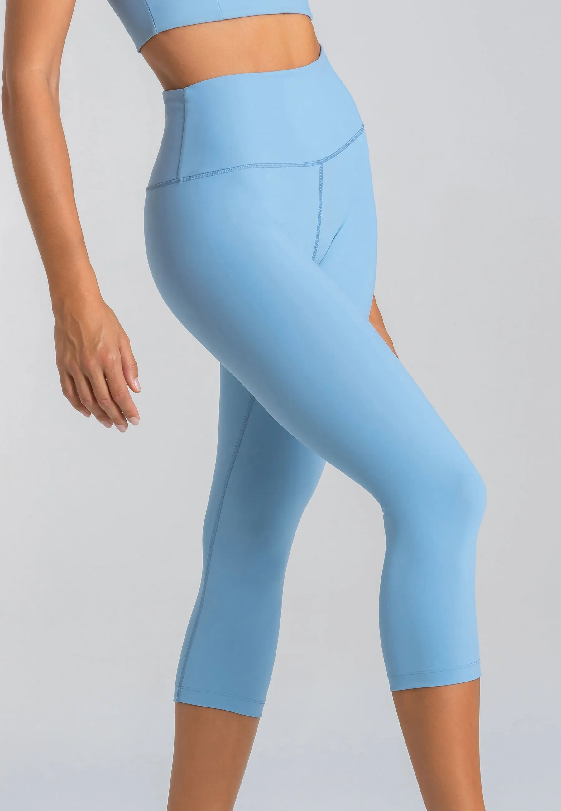 Impulse Crop Leggings mit hohem Bund - Dusty Baby Blue