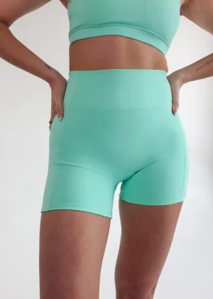 Kayli Biker with pockets 5" Turquoise Glow