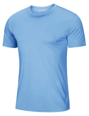 MAGCOMSEN Short Sleeve T Shirt Men UV Protection Shirts Moisture Wicking T Shirts Quick Dry Active Shirts Crew Neck Sky Blue
