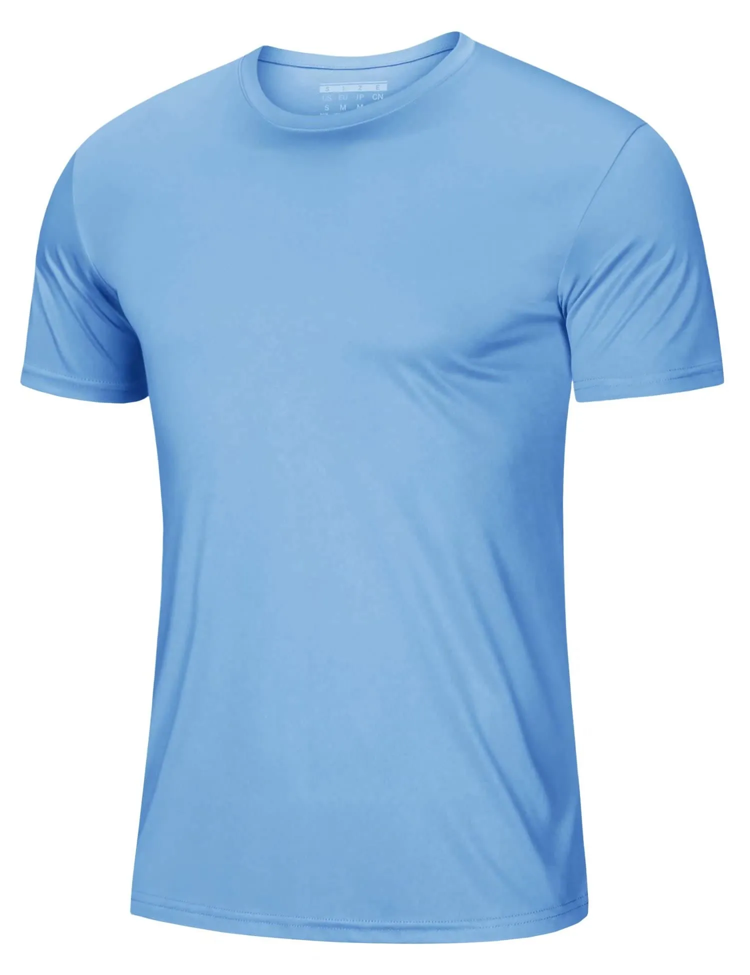 MAGCOMSEN Short Sleeve T Shirt Men UV Protection Shirts Moisture Wicking T Shirts Quick Dry Active Shirts Crew Neck Sky Blue