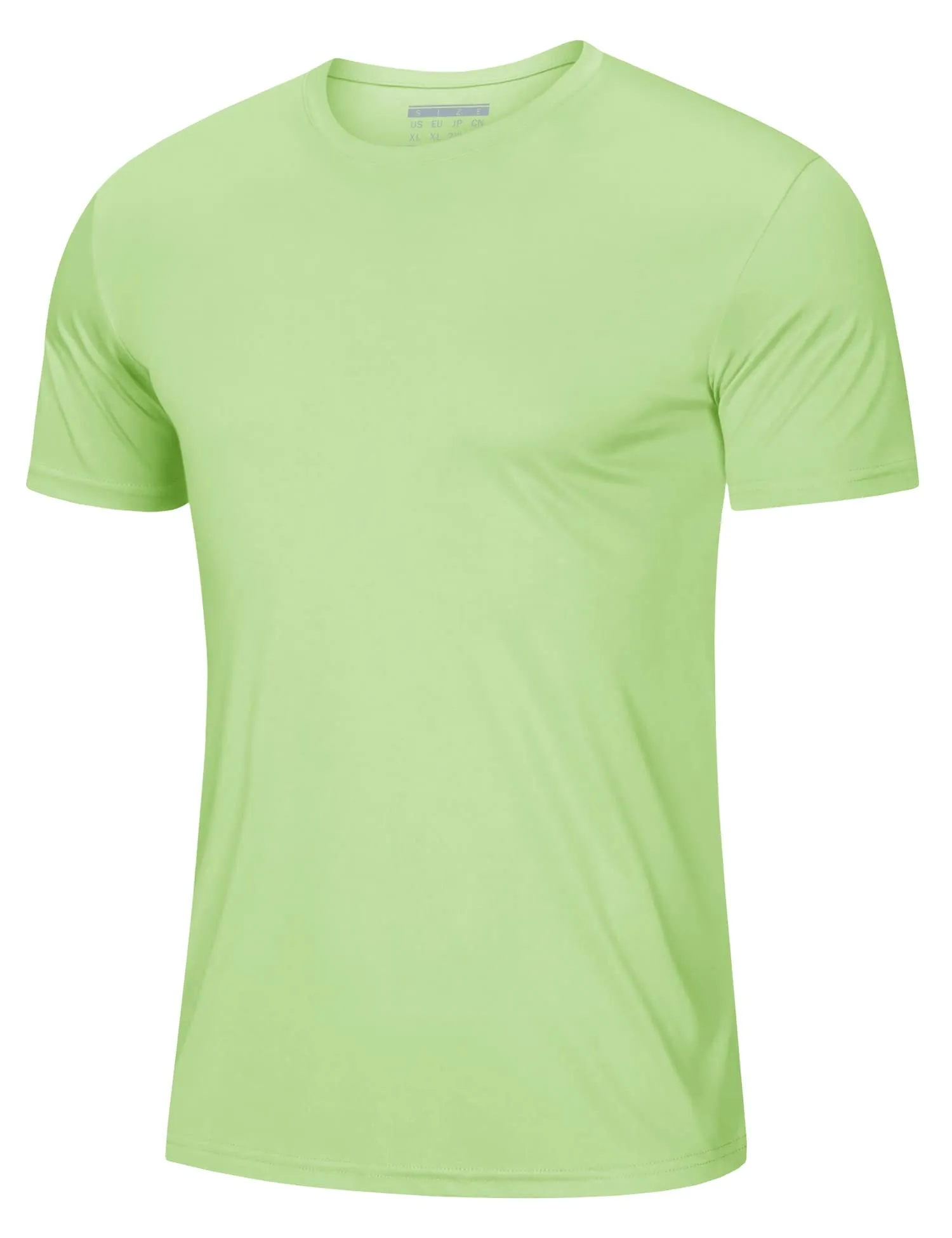 MAGCOMSEN UPF 50 Shirts for Men Short Sleeve Summer T-Shirt UV Protection Running Shirts Quick Dry T Shirts Light Green