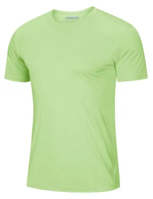 MAGCOMSEN UPF 50 Shirts for Men Short Sleeve Summer T-Shirt UV Protection Running Shirts Quick Dry T Shirts Light Green