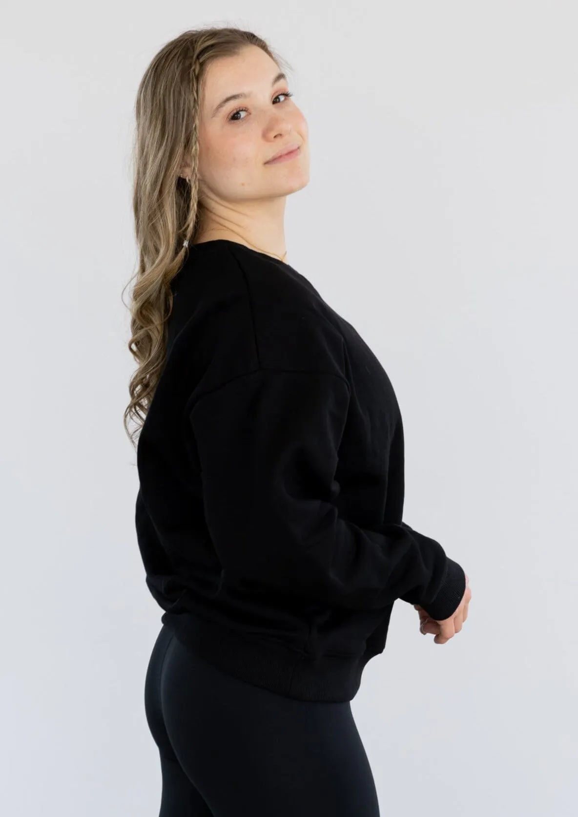 Maya Oversized Crewneck Black