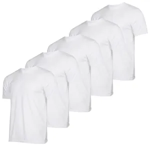 Men's Quick Dry Fit Dri-Fit Short Sleeve Active Wear Training Athletic Essentials Crew T-Shirt Fitness Gym Wicking Tee Workout Casual Sports Running Tennis Exercise Undershirt Top - 5 Pack,-Set 9,S