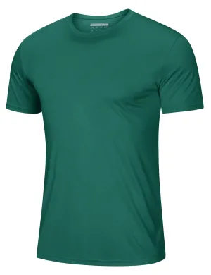 Mens Short Sleeve Shirts Lightweight T-Shirt Sun Protection Rash Guards Shirts Gym Tshirts Base Layer Running Shirts Active Shirts Emerald Green