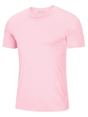 Mens Sun Shirts Quick Dry T-Shirt Short Sleeve Running Shirt Sun Protection Shirts Active Shirts Light Pink