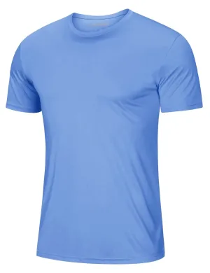 Mens Sun Shirts Short Sleeve UPF 50  T-Shirt Quick Dry Shirts Moisture Wicking Summer Shirts Rash Guard T Shirts Light Blue