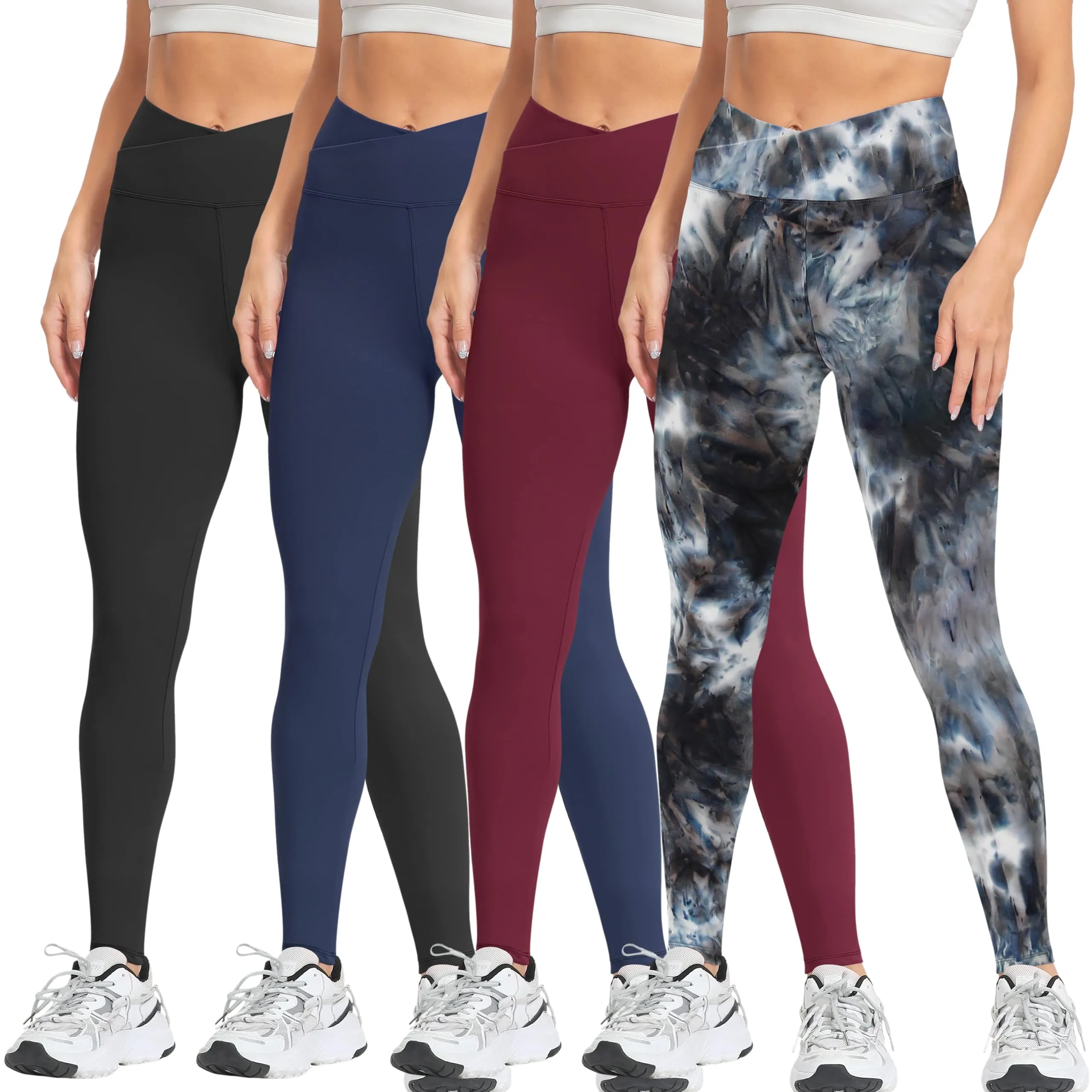 Natural Feelings Buttercloud Cross Waist Leggings for Women High Waist Cross Leggings Yoga Workout PantsTight
