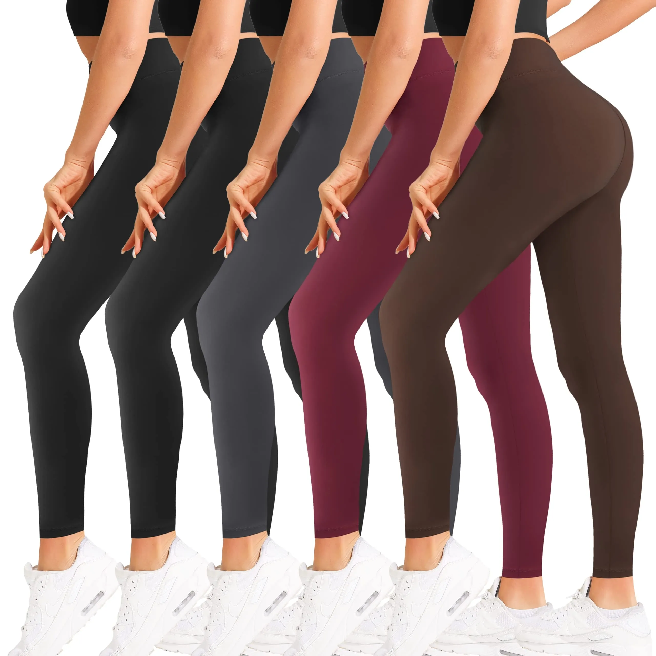 Natural Feelings Buttercloud High Waisted Leggings for Women Pack Tummy Control Athletic Yoga Pants Opaque Slim