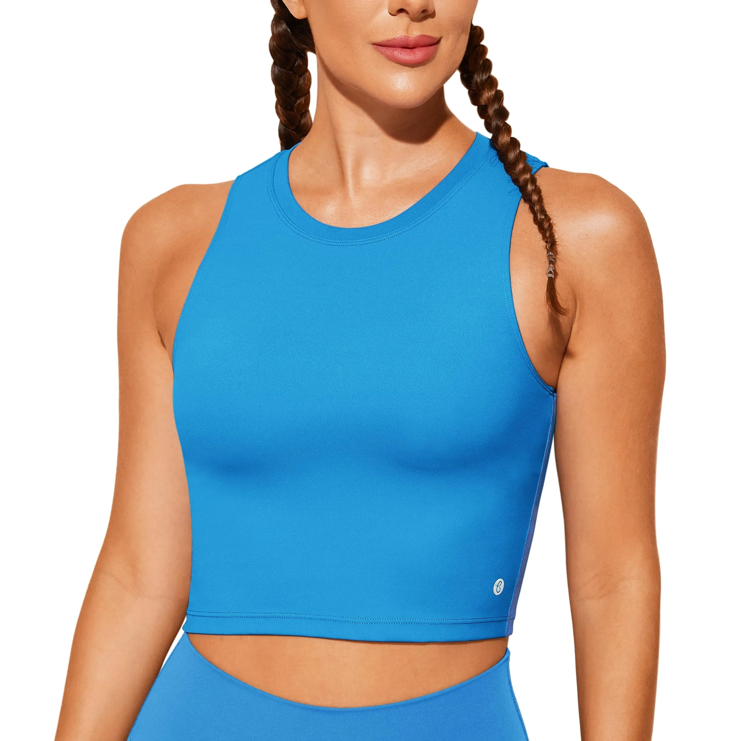 Natural Feelings Nudi Sports Bras for Women Removable Padded Yoga Tank Tops Sleeveless Fitness Workout Crop Tops