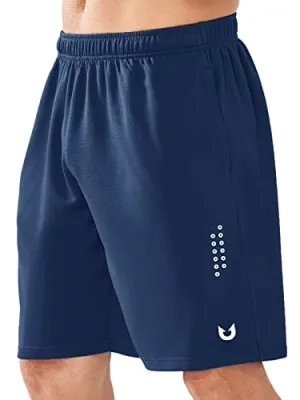 NORTHYARD Men's 10" Athletic Basketball Shorts Workout Gym Quick Dry Shorts Lightweight Mesh Training Shorts for Men Exercise Darkblue 3XL