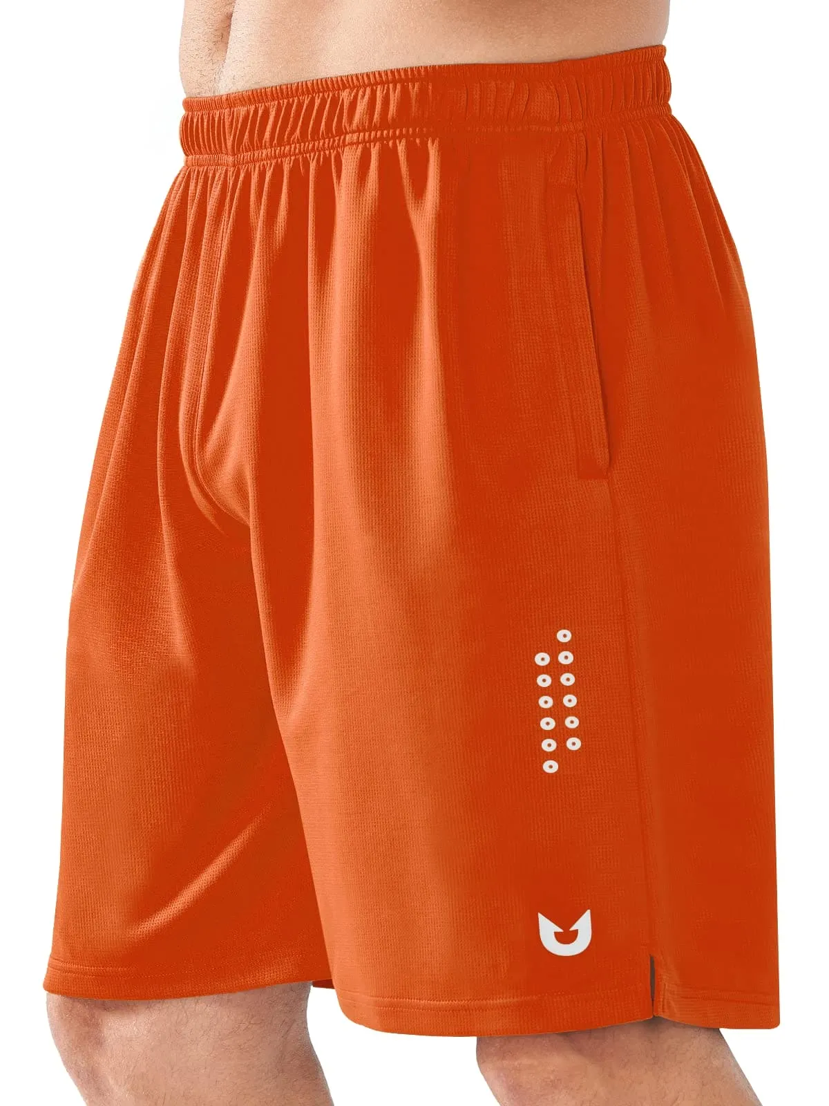 NORTHYARD Men's 10" Athletic Basketball Shorts Workout Gym Quick Dry Shorts Lightweight Mesh Training Shorts for Men Exercise Orange