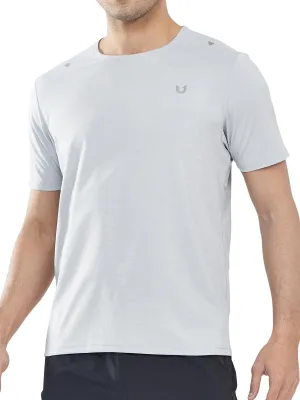 NORTHYARD Men's Workout Gym Shirts Quick Dry T-Shirts Running Athletic Short Sleeve Shirt for Men LIGHTGREY