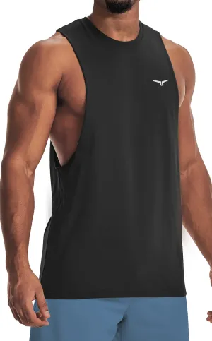 Project Titan Men's Workout Drop Arm Tank Top Cut Off Sleeveless Gym Shirt