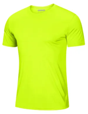Short Sleeve Shirts for Men Sun Protection T-Shirts UPF 50  Ultra Breathable Shirts Moisture Wicking Baselayer Casual Shirts Fluorescent Green