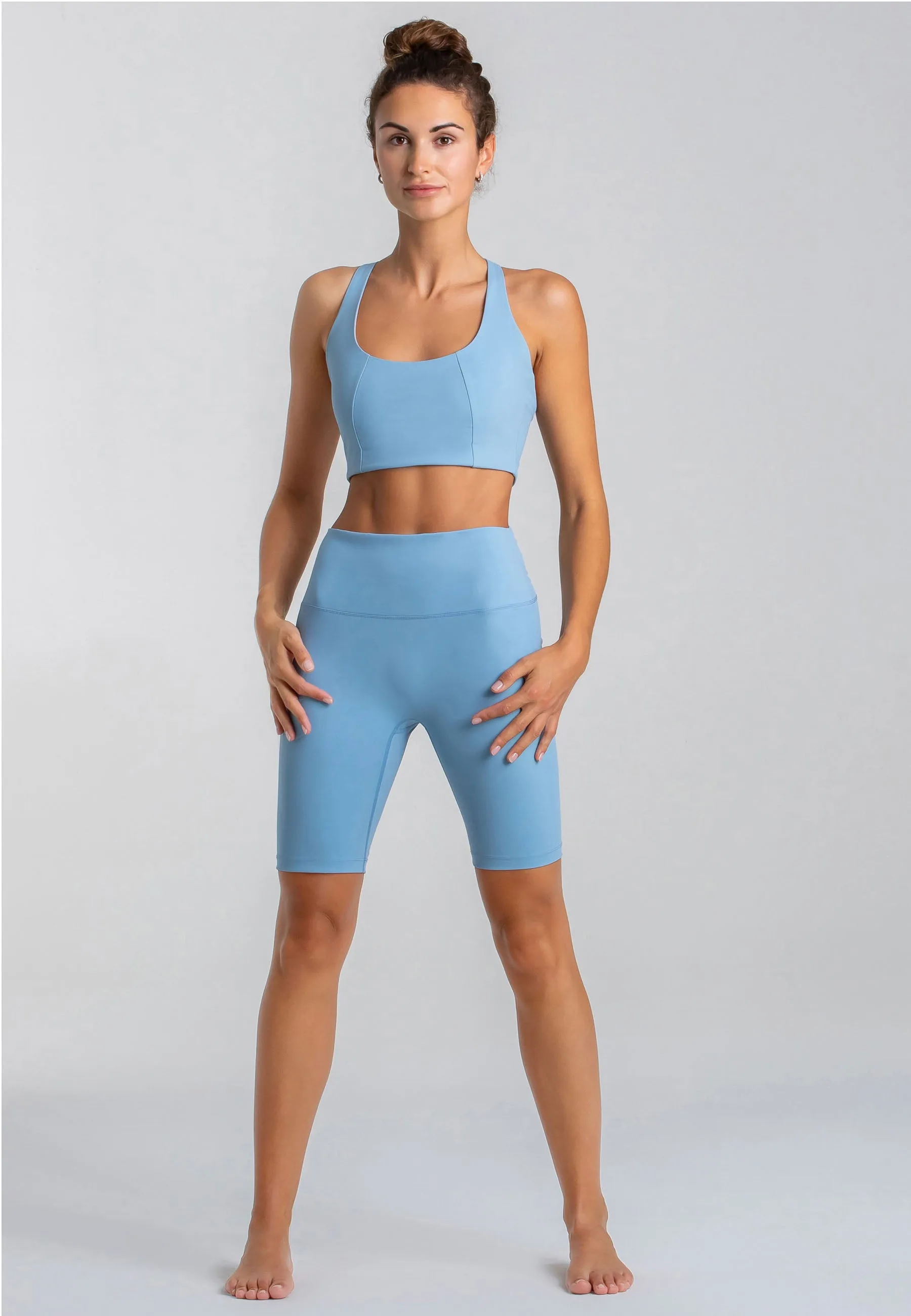 Star Bike Shorts mit hohem Bund - Dusty Baby Blue