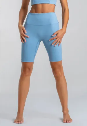Star Bike Shorts mit hohem Bund - Dusty Baby Blue