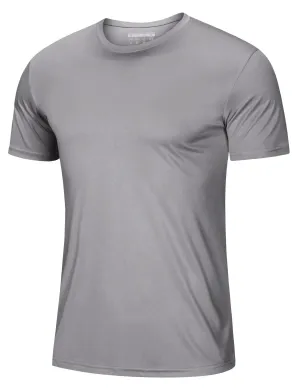 Tee Shirts for Men Short Sleeve Active Shirts Summer Dry Fit T Shirts Moisture Wicking Running T-Shirt Light Grey