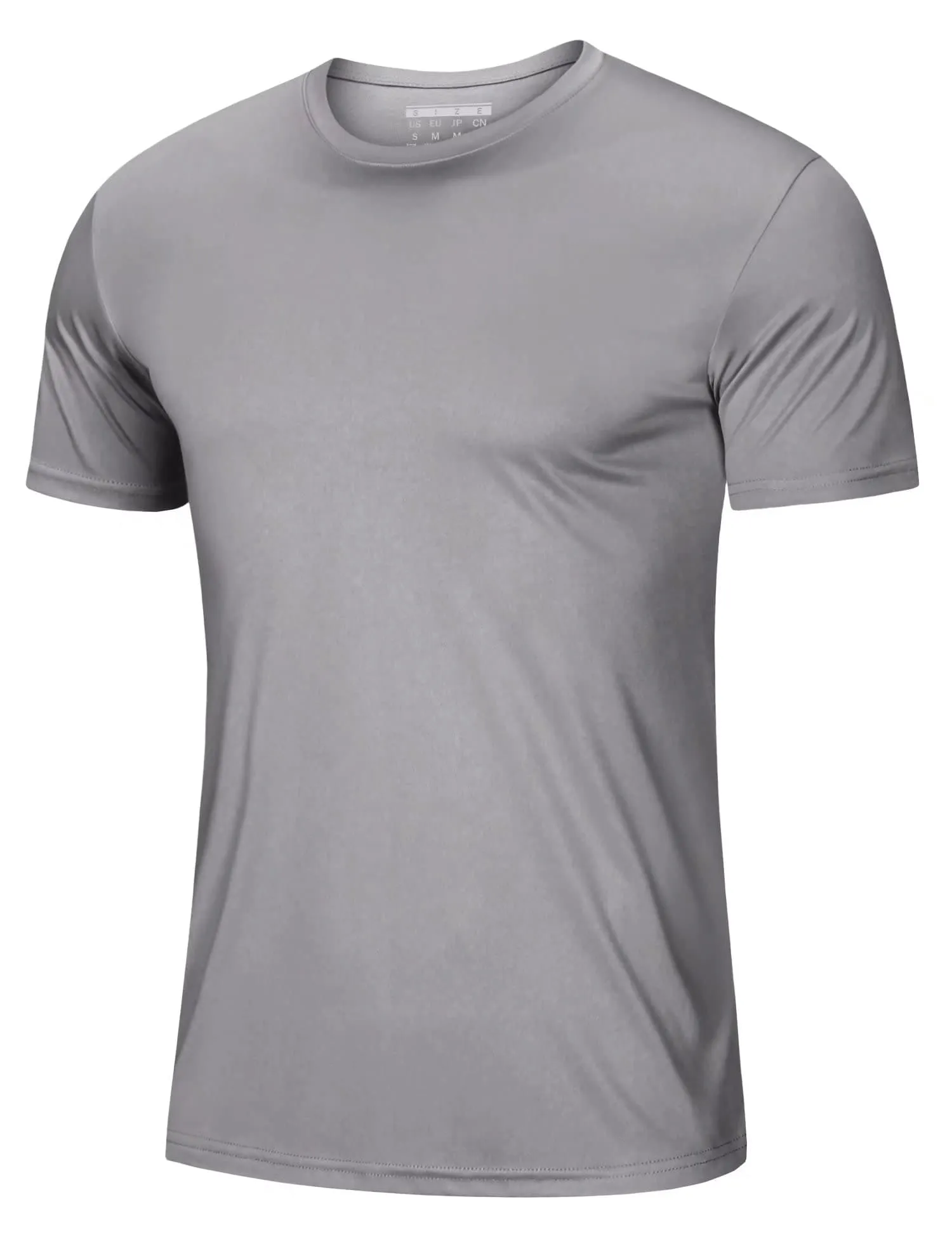 Tee Shirts for Men Short Sleeve Active Shirts Summer Dry Fit T Shirts Moisture Wicking Running T-Shirt Light Grey
