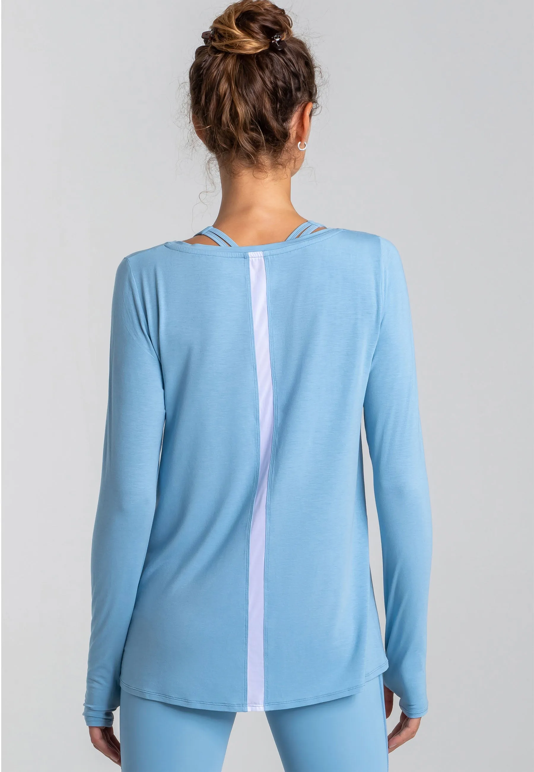Wave Long Sleeve Top - Dusty Baby Blue