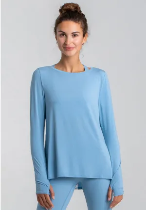 Wave Long Sleeve Top - Dusty Baby Blue