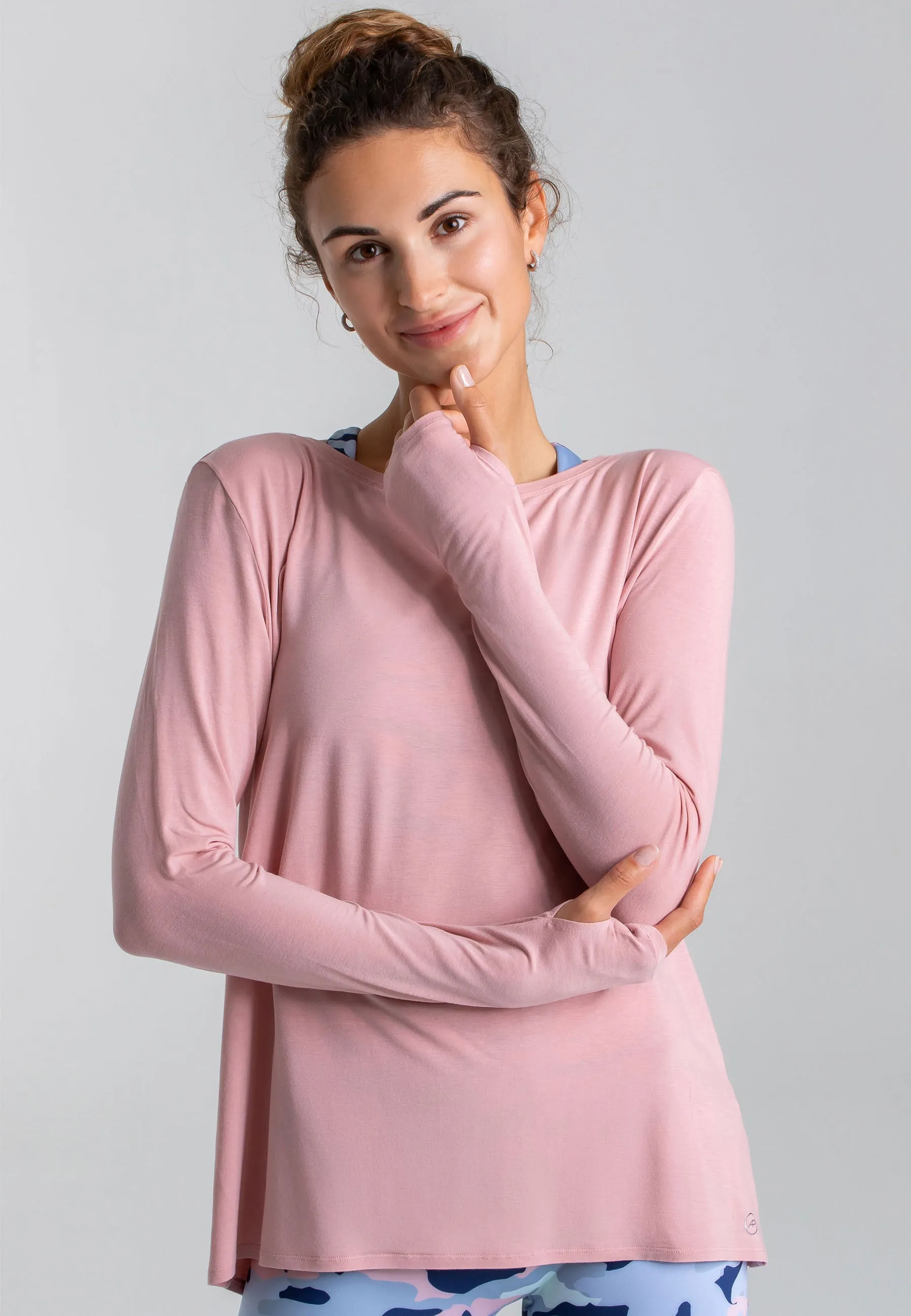 Wave Long Sleeve Top - Rose Blossom