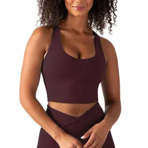 YITTY Active Women's UltraLuxe Built-in Bra Tank Top, Athleisure, 4-Way-Stretch, Burgundy