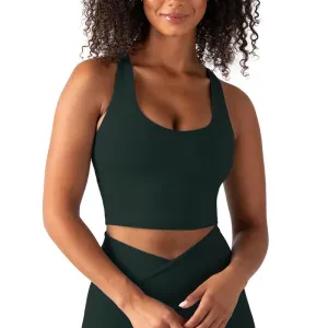 YITTY Active Women's UltraLuxe Built-in Bra Tank Top, Athleisure, 4-Way-Stretch, Everpine